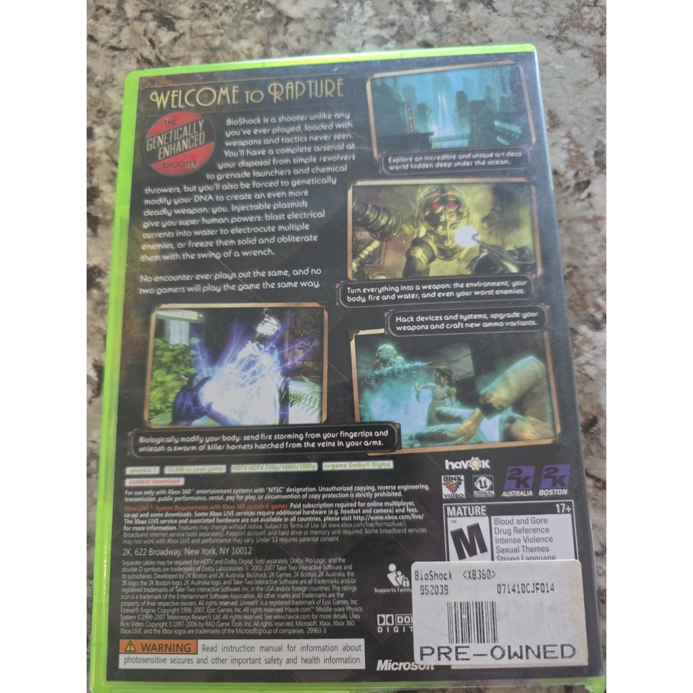 BioShock (Microsoft Xbox 360, 2007) Complete & Tested - Picture 2 of 5